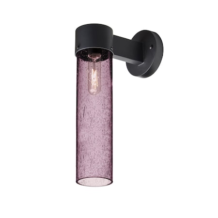 Besa Lighting Juni 16 Outdoor Sconce, Plum Bubble, Black Finish, 1x60W Incandescent JUNI16PL-WALL-BK